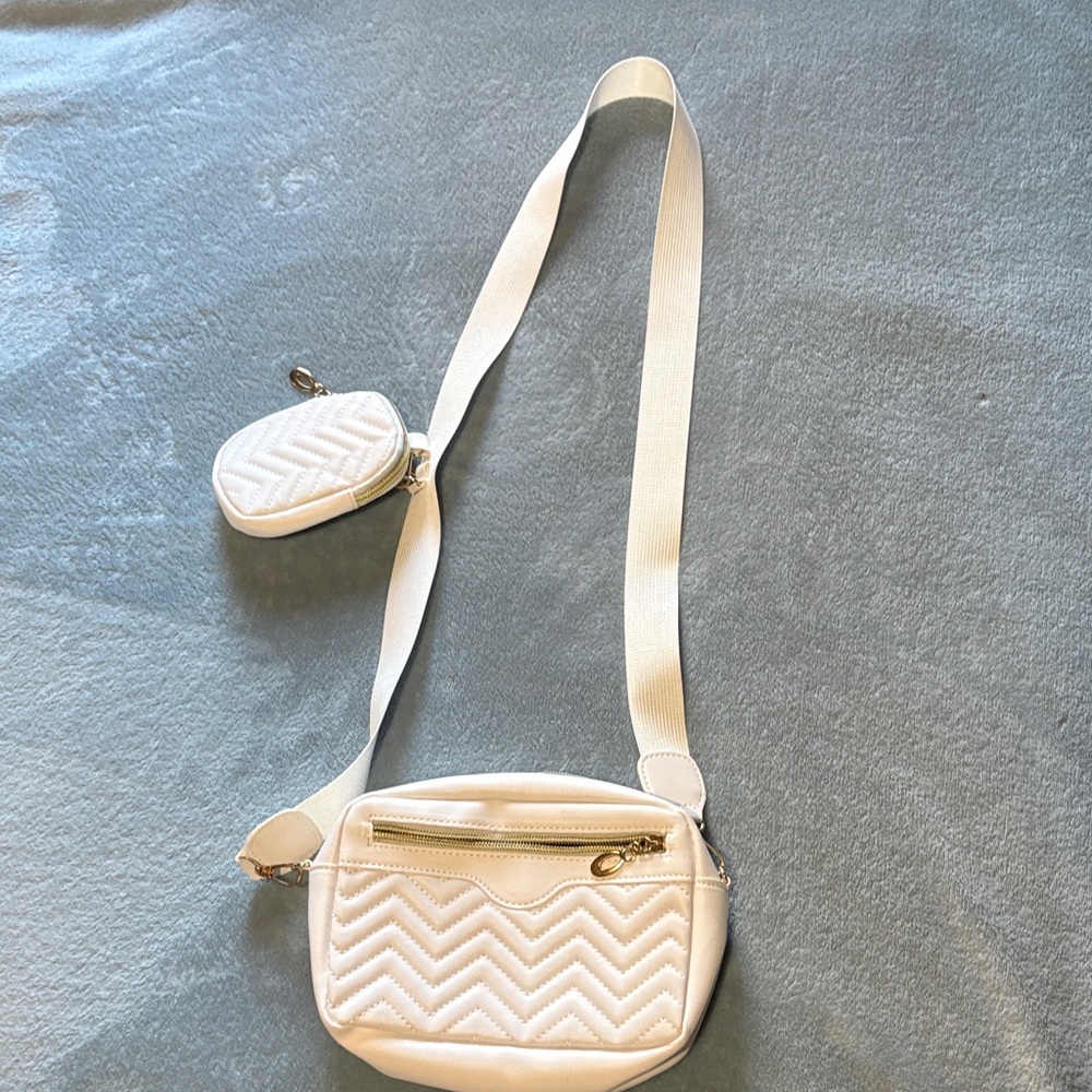 Elegant White Quilted Crossbody Bag